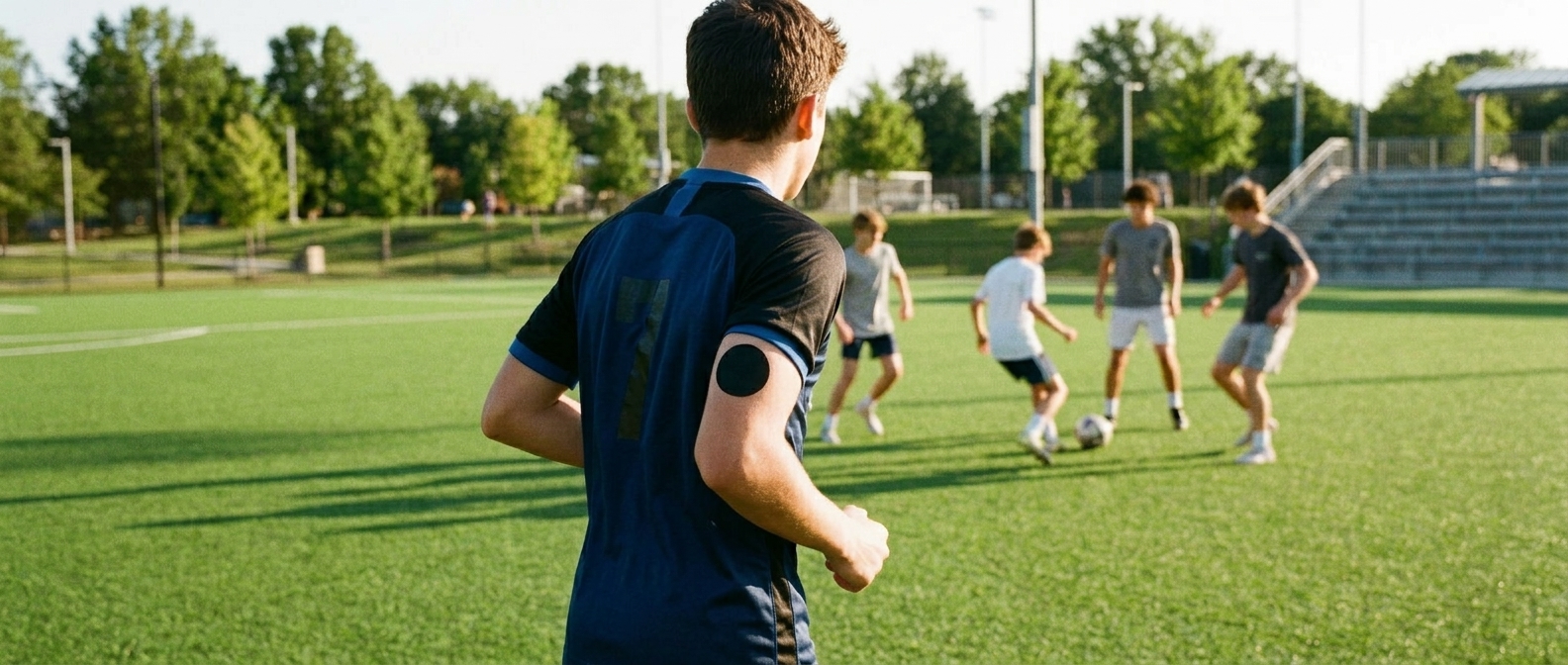 Protección de sensor FreeStyle Libre con parche Otto Care para deportes de contacto fútbol